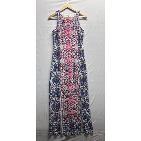 London Times Dresses & Skirts - London Times Maxi Dress Women’s 6 Floral Boho Stretch Double Slits Sleeveless